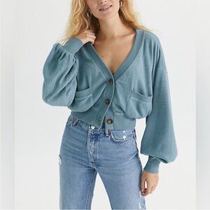 Urban Outfitters UO Sofia Pocket Cardigan in Blue